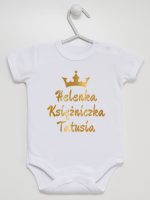 księżniczka tatusia z imieniem dziecka body z krótkim rękawem kolor biały 239 księżniczka tatusia z imieniem dziecka body z krótkim rękawem kolor biały 239