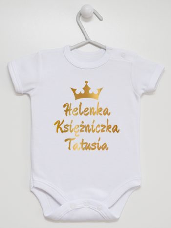 księżniczka tatusia z imieniem dziecka body z krótkim rękawem kolor biały 239