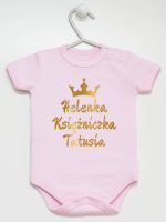 księżniczka tatusia z imieniem dziecka body z krótkim rękawem kolor różowy 239 księżniczka tatusia z imieniem dziecka body z krótkim rękawem kolor różowy 239