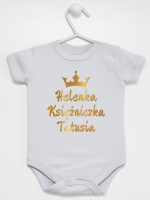 księżniczka tatusia z imieniem dziecka body z krótkim rękawem kolor szary 239 księżniczka tatusia z imieniem dziecka body z krótkim rękawem kolor szary 239