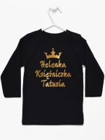 księżniczka tatusia z imieniem dziecka koszulka z długim rękawem kolor czarny 239 księżniczka tatusia z imieniem dziecka koszulka z długim rękawem kolor czarny 239