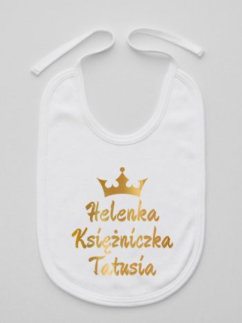 księżniczka tatusia z imieniem dziecka śliniak niemowlęcy kolor biały 239