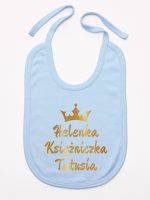 księżniczka tatusia z imieniem dziecka śliniak niemowlęcy kolor błękitny 239