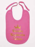 księżniczka tatusia z imieniem dziecka śliniak niemowlęcy kolor ciemny różowy 239