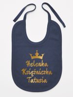 księżniczka tatusia z imieniem dziecka śliniak niemowlęcy kolor granatowy 239