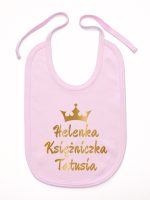 księżniczka tatusia z imieniem dziecka śliniak niemowlęcy kolor różowy 239