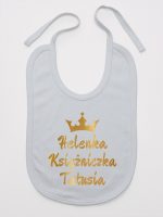 księżniczka tatusia z imieniem dziecka śliniak niemowlęcy kolor szary 239