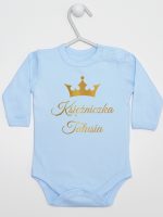 księżniczka tatusia z koroną nadruk złoty body z długim rękawem kolor błękitny 240 księżniczka tatusia z koroną nadruk złoty body z długim rękawem kolor błękitny 240