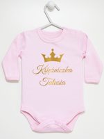 księżniczka tatusia z koroną nadruk złoty body z długim rękawem kolor różowy 240 księżniczka tatusia z koroną nadruk złoty body z długim rękawem kolor różowy 240