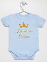 księżniczka tatusia z koroną nadruk złoty body z krótkim rękawem kolor błękitny 240 księżniczka tatusia z koroną nadruk złoty body z krótkim rękawem kolor błękitny 240