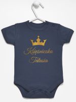 księżniczka tatusia z koroną nadruk złoty body z krótkim rękawem kolor granatowy 240 księżniczka tatusia z koroną nadruk złoty body z krótkim rękawem kolor granatowy 240