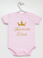 księżniczka tatusia z koroną nadruk złoty body z krótkim rękawem kolor różowy 240 księżniczka tatusia z koroną nadruk złoty body z krótkim rękawem kolor różowy 240