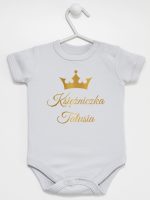 księżniczka tatusia z koroną nadruk złoty body z krótkim rękawem kolor szary 240 księżniczka tatusia z koroną nadruk złoty body z krótkim rękawem kolor szary 240