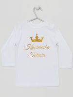 księżniczka tatusia z koroną nadruk złoty koszulka z długim rękawem kolor biały 240 księżniczka tatusia z koroną nadruk złoty koszulka z długim rękawem kolor biały 240