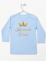 księżniczka tatusia z koroną nadruk złoty koszulka z długim rękawem kolor błękitny 240 księżniczka tatusia z koroną nadruk złoty koszulka z długim rękawem kolor błękitny 240