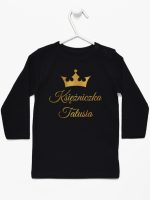 księżniczka tatusia z koroną nadruk złoty koszulka z długim rękawem kolor czarny 240 księżniczka tatusia z koroną nadruk złoty koszulka z długim rękawem kolor czarny 240