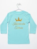 księżniczka tatusia z koroną nadruk złoty koszulka z długim rękawem kolor miętowy 240 księżniczka tatusia z koroną nadruk złoty koszulka z długim rękawem kolor miętowy 240
