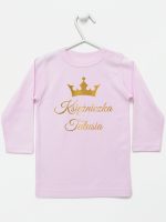 księżniczka tatusia z koroną nadruk złoty koszulka z długim rękawem kolor różowy 240 księżniczka tatusia z koroną nadruk złoty koszulka z długim rękawem kolor różowy 240