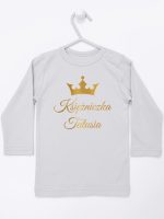 księżniczka tatusia z koroną nadruk złoty koszulka z długim rękawem kolor szary 240 księżniczka tatusia z koroną nadruk złoty koszulka z długim rękawem kolor szary 240