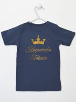 księżniczka tatusia z koroną nadruk złoty koszulka z krótkim rękawem kolor granatowy 240 księżniczka tatusia z koroną nadruk złoty koszulka z krótkim rękawem kolor granatowy 240
