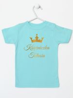 księżniczka tatusia z koroną nadruk złoty koszulka z krótkim rękawem kolor miętowy 240 księżniczka tatusia z koroną nadruk złoty koszulka z krótkim rękawem kolor miętowy 240