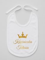 księżniczka tatusia z koroną nadruk złoty śliniak niemowlęcy kolor biały 240 księżniczka tatusia z koroną nadruk złoty śliniak niemowlęcy kolor biały 240