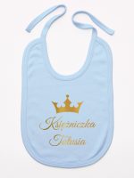 księżniczka tatusia z koroną nadruk złoty śliniak niemowlęcy kolor błękitny 240 księżniczka tatusia z koroną nadruk złoty śliniak niemowlęcy kolor błękitny 240