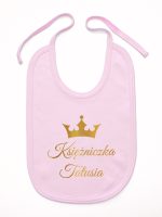 księżniczka tatusia z koroną nadruk złoty śliniak niemowlęcy kolor różowy 240 księżniczka tatusia z koroną nadruk złoty śliniak niemowlęcy kolor różowy 240