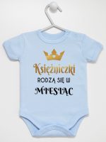 księżniczki rodzą się w body z krótkim rękawem kolor błękitny 224