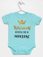 księżniczki rodzą się w body z krótkim rękawem kolor miętowy 224