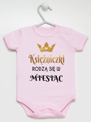 księżniczki rodzą się w body z krótkim rękawem kolor różowy 224