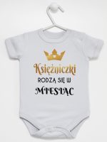 księżniczki rodzą się w body z krótkim rękawem kolor szary 224