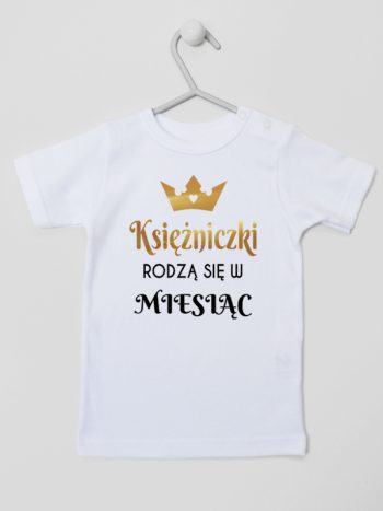 księżniczki rodzą się w koszulka z krótkim rękawem kolor biały 224