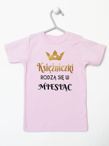 księżniczki rodzą się w koszulka z krótkim rękawem kolor różowy 224