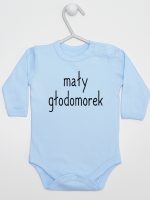 mały głodomorek body z długim rękawem kolor błękitny 124