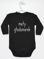 mały głodomorek body z długim rękawem kolor czarny 124