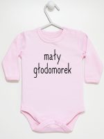 mały głodomorek body z długim rękawem kolor różowy 124