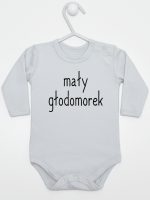 mały głodomorek body z długim rękawem kolor szary 124