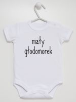 mały głodomorek body z krótkim rękawem kolor biały 124