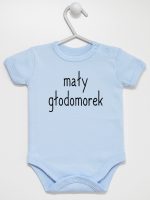 mały głodomorek body z krótkim rękawem kolor błękitny 124