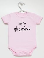 mały głodomorek body z krótkim rękawem kolor różowy 124