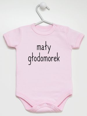 mały głodomorek body z krótkim rękawem kolor różowy 124