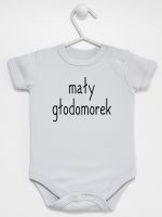 mały głodomorek body z krótkim rękawem kolor szary 124