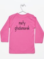 mały głodomorek koszulka z długim rękawem kolor ciemny różowy 124