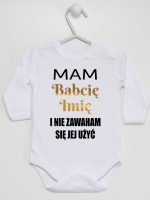 mam babcię i nie zawaham się jej użyć body z długim rękawem kolor biały 183