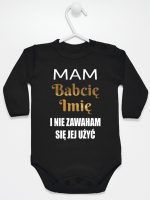 mam babcię i nie zawaham się jej użyć body z długim rękawem kolor czarny 183