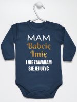 mam babcię i nie zawaham się jej użyć body z długim rękawem kolor granatowy 183