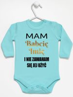 mam babcię i nie zawaham się jej użyć body z długim rękawem kolor miętowy 183