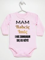 mam babcię i nie zawaham się jej użyć body z długim rękawem kolor różowy 183