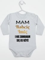 mam babcię i nie zawaham się jej użyć body z długim rękawem kolor szary 183